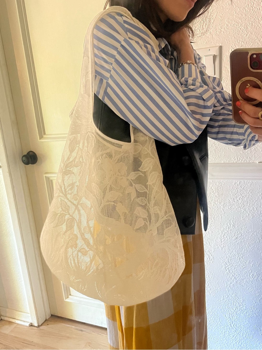 Handmade Sheer White Vintage Lace Shoulder Bag - Picture 4 of 9